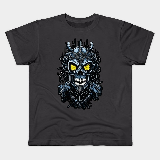 Cyborg Heads S03 D33 Kids T-Shirt by Houerd